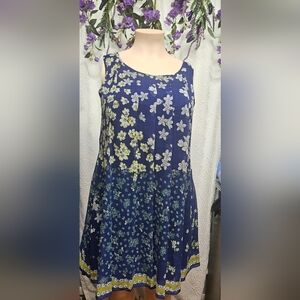 Max Studio Navy Dress with Floral Design